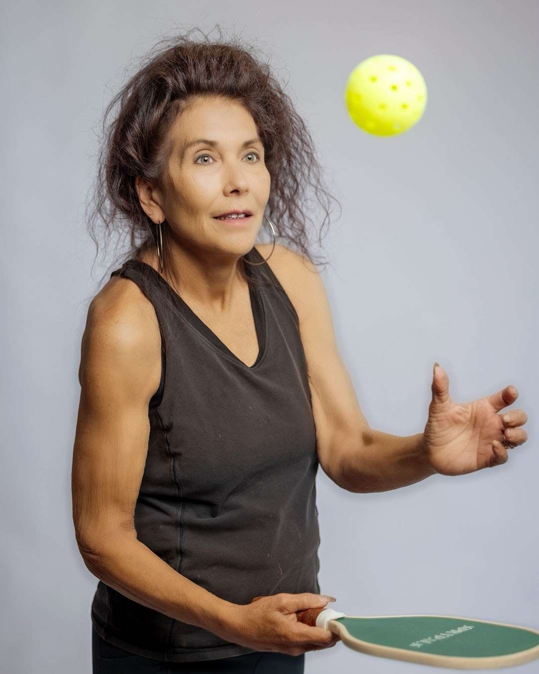 Charlene, hairstylist at Salon 730 in Fredericksburg VA playing pickleball